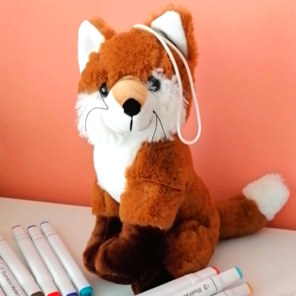 Plush Fox Toy w/hanger loop